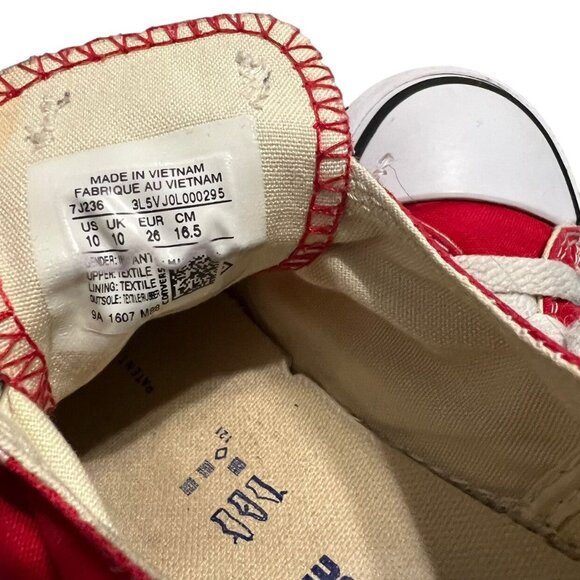 Converse All-Star Sz 10 Red Canvas Sneakers - Picture 9 of 10